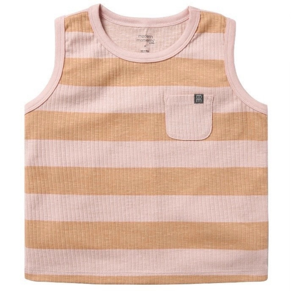 Modern Moments by Gerber Toddler Boy Organic Tank Top 2T New with Tags Striped